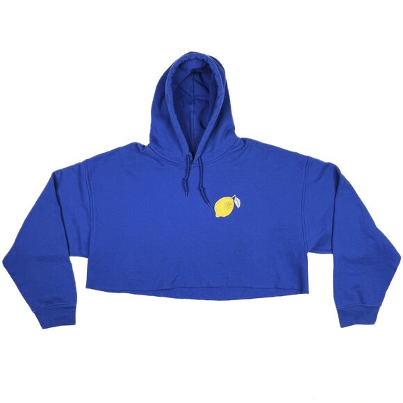 A. Lab Zumiez Always Sour Lemon Cropped Fleece Hoodie Graphic Lemoncello Size XL - Picture 2 of 5